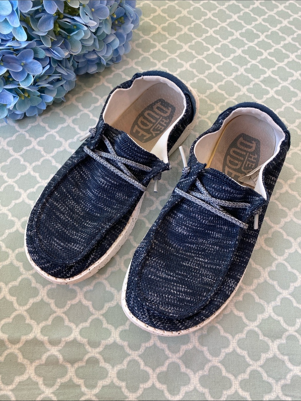 Hey Dude Wendy Sox Navy Slip On Shoes 7